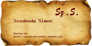 Szvoboda Simon névjegykártya